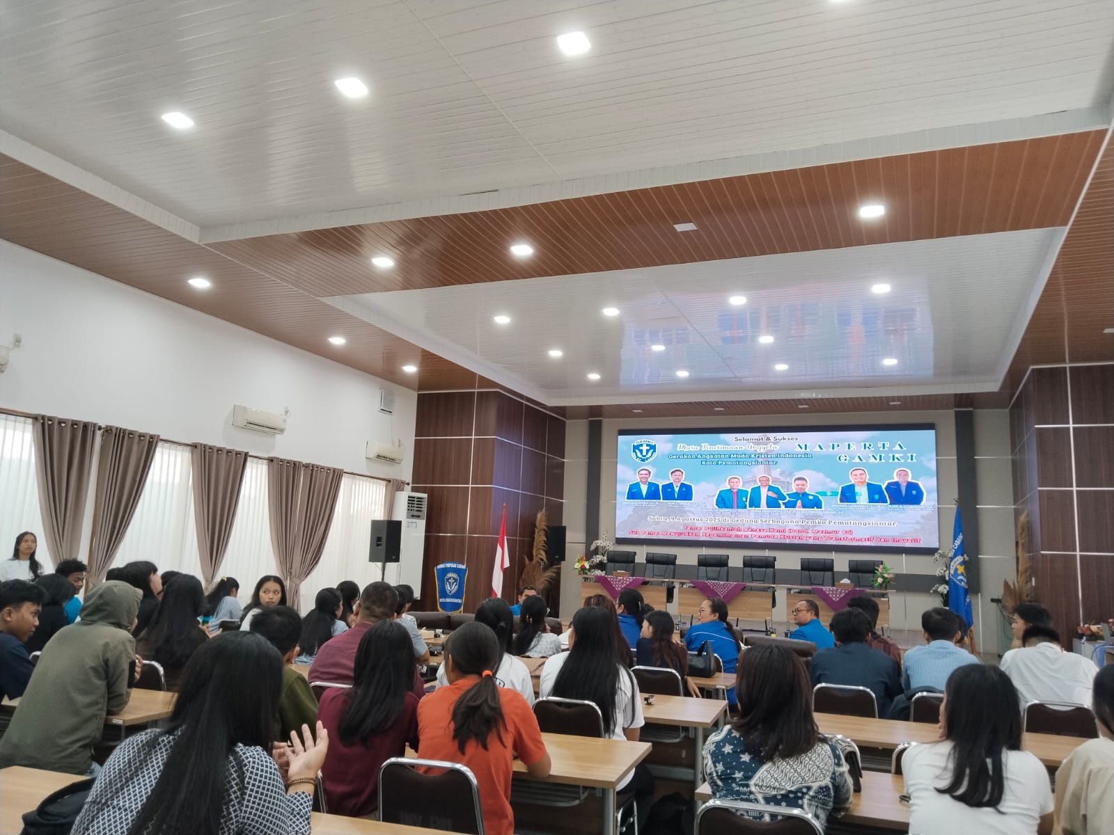 Maperta DPC GAMKI Kota Pematangsiantar, digelar di gedung serbaguna Pemko Pematangsiantar, Sabtu (9/8/2025). (Foto: sinata/hendri)