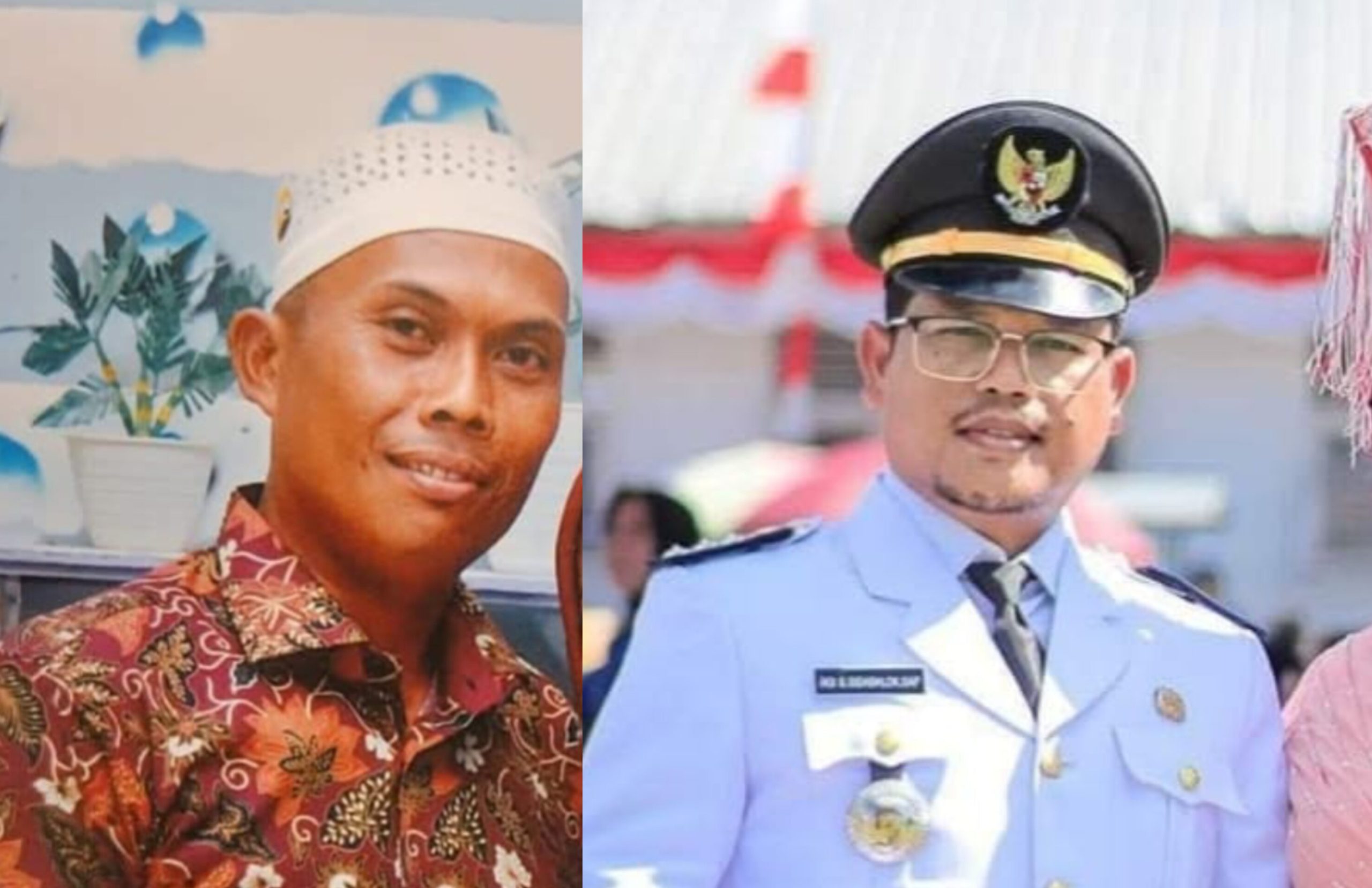 Kolase foto: Suwito (kiri) dan Camat Gunung Malela, Roi G Sidabalok. (foto: sinata)