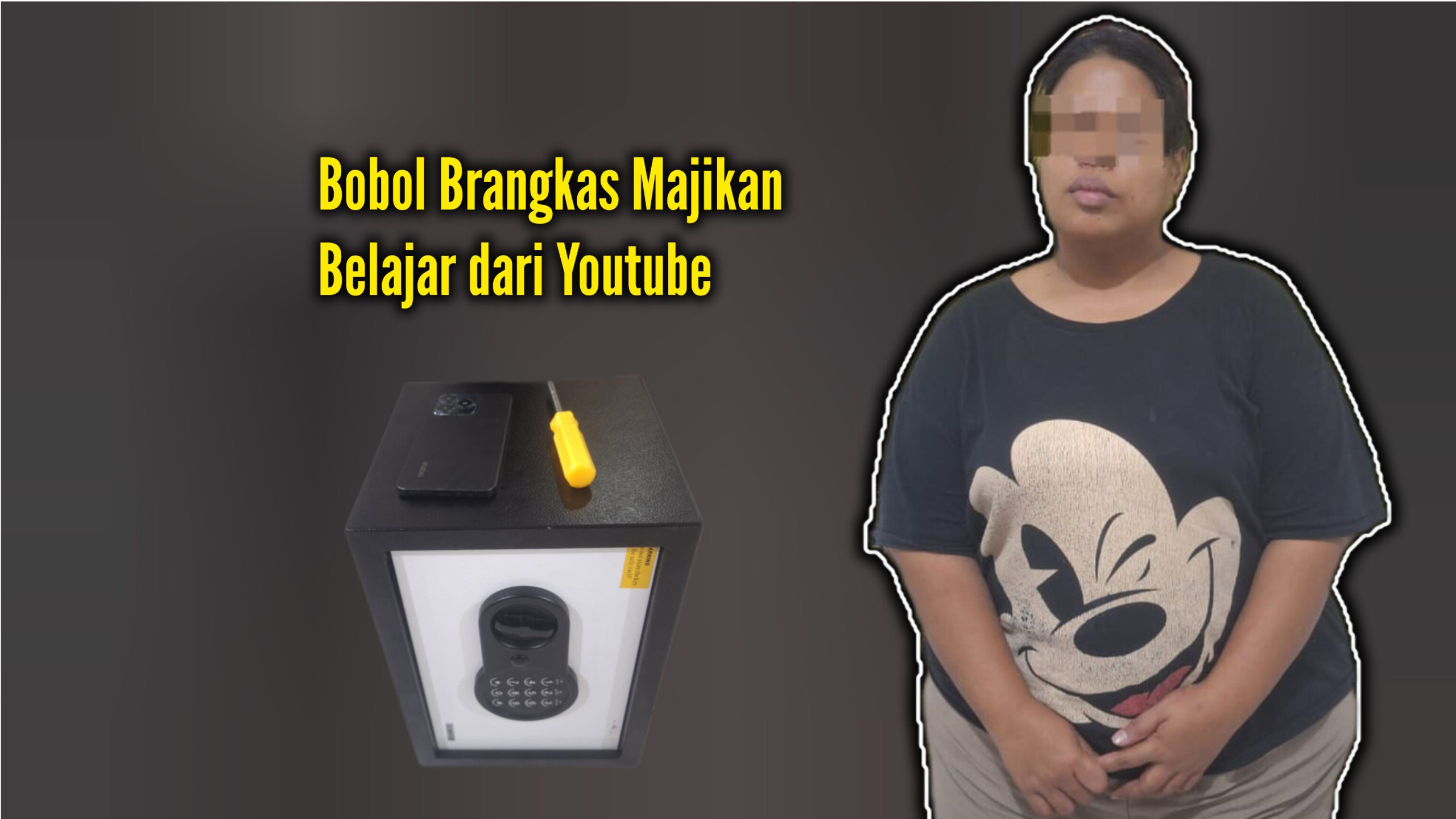 pelaku dan barang bukti brankas. (foto: ist)