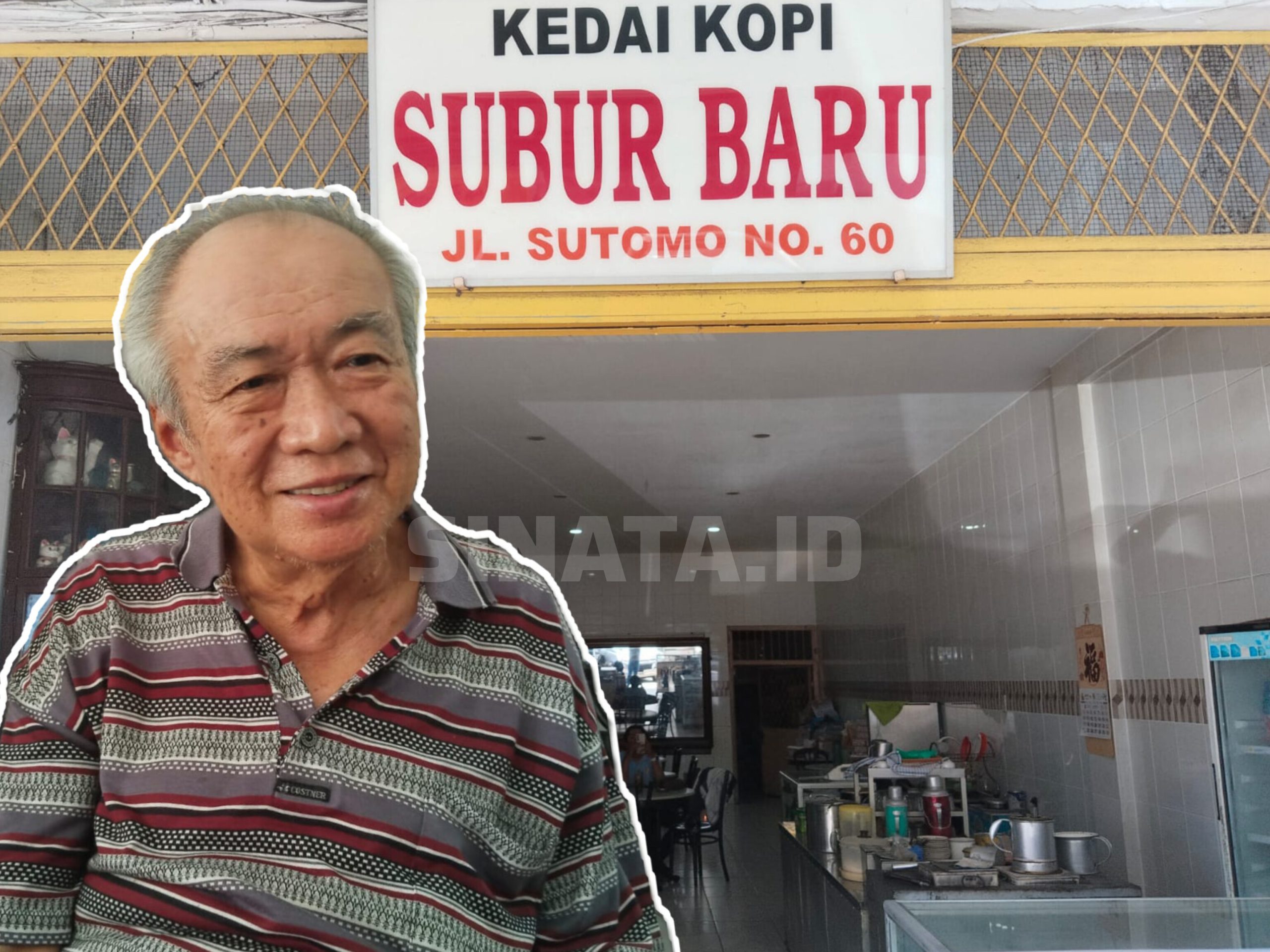 Kho Chin Yong dan Kedai Kopi Subur Baru. (Foto: sinata/hendri)