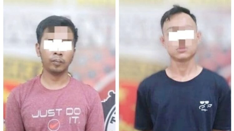 Dua pria yang berasal dari Simalungun yang tertangkap bermain judi online (judol). (Foto Ist)