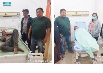 Kedua pelaku pencurian kondisi babak belur saat diobati di RSUD dr Djasamen Saragih Kota Pematangsiantar