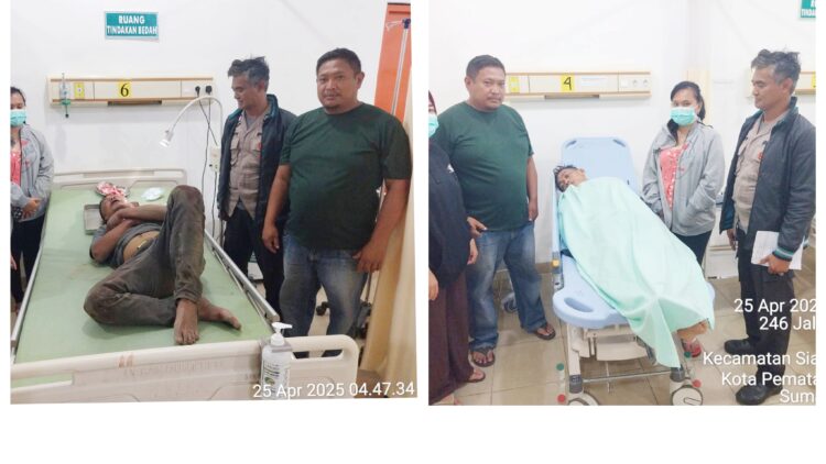 Kedua pelaku pencurian kondisi babak belur saat diobati di RSUD dr Djasamen Saragih Kota Pematangsiantar