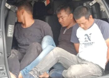 Tim Narkoba Polda Sumut Ringkus 4 pria terduga pelaku narkoba jenis sabu di Jalan Lokomotif Pematangsiantar (Foto Ist)