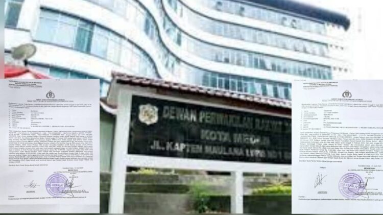 Gedung DPRD Kota Medan dan laporan kepolisian atas dugaan pemerasaan. (Foto kolase jurnalx.co.id / romulo)