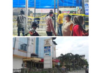 Penggerebekan praktik perjudian di area food court Yanglim Plaza, Jalan Emas, Kelurahan Sei Rengas II, Kecamatan Medan Area. (Foto Ist)