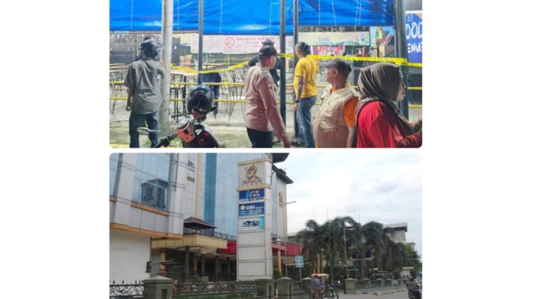 Penggerebekan praktik perjudian di area food court Yanglim Plaza, Jalan Emas, Kelurahan Sei Rengas II, Kecamatan Medan Area. (Foto Ist)