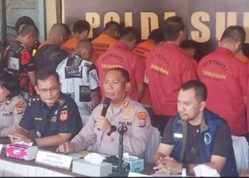 Kapolres Simalungun AKBP Marganda Aritonang, S.H., S.I.K., M.M saat Press Release bersama Direktorat Reserse Narkoba Polda Sumut dan Polres Pematang Siantar