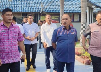 Anggota Komisi XIII DPR RI, Maruli Siahaan didampingi Kepala Kantor Wilayah Direktorat Jenderal Pemasyarakatan Sumatera Utara Yudi Suseno saat kunjungan kerja ke Lapas Kelas IIB Tebing Tinggi