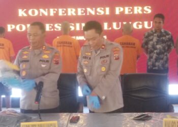 Kapolres Simalungun AKBP Marganda Aritonang Pimpin Konfrensi Pers Percabulan Anak Dibawah Umur