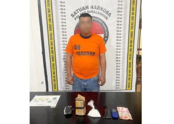 Tersangka IH alias Acian dan barang bukti