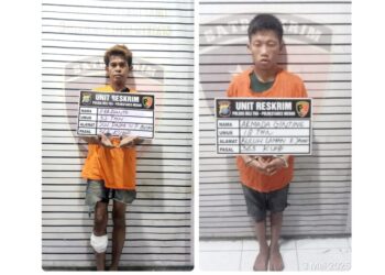 Para pelaku pembobol Gereja Bethel Indonesia (GBI), Jalan Jamin Ginting (area kawasan fly over ) Medan yang berhasil diringkus polisi. (Foto Ist)