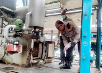 Kapolrestabes Medan Kombes Gidion Arif Setyawan pemusnahan sabu dan pil ekstasi di Mapolrestabes Jalan HM Said Medan.