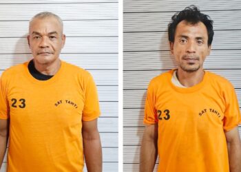Dua pengedar narkotika jenis sabu yang diringkus polisi. (Foto Ist)