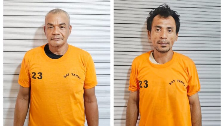 Dua pengedar narkotika jenis sabu yang diringkus polisi. (Foto Ist)