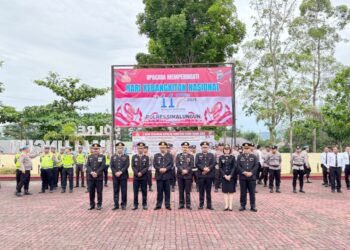 Wakapolres Simalungun KOMPOL Edi Sukamto, S.H., M.H pimpin pelaksanaan upacara peringatan Hari Kebangkitan Nasional (Harkitnas) ke-117