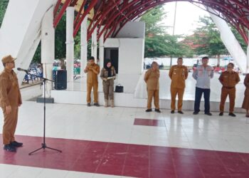 Wakil Wali Kota Tanjungbalai, Muhammad Fadly Abdina pimpin apel gabungan penertiban Pedagang Kaki Lima