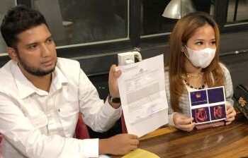 Karyawan bank SN didampingi kuasa hukumnya yang melaporkan anggota DPRD Sumut inisial FA. (Foto Ist)