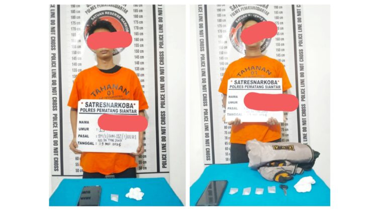 Kedua tersangka ZA dan HP beserta barang bukti