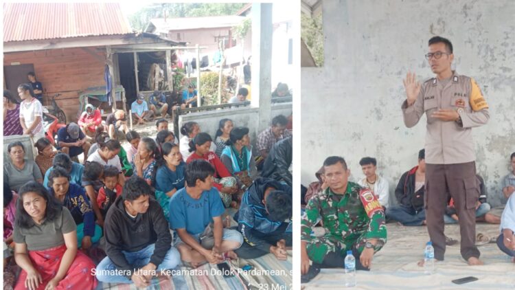 Bripka B. Malau dengan melakukan mediasi berhasil meredam Isu mistis Begu Ganjang di Dusun Siambaton,