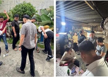 Polres Pematangsiantar saat laksanakan Gerebek Sarang Narkoba di Eks Terminal Sukame dan Bangsal