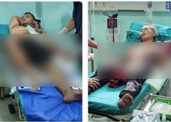 Kondisi korban pembacokan Jaksa fungsional Jhon Wesli Sinaga dan ASN pada Kejari Deli Serdang Acensio Silvanov Hutabarat. (Foto Ist)