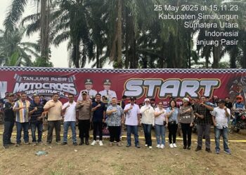 Kapolsek Tanah Kompol Asmon Bufitra SH. MH sukses pimpin pengamanan penyelenggaraan olahraga perlombaan Balap Tanjung Pasir Super Grasstrack 2025