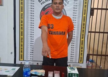 Tersangka BR alias Beni dan barang bukti 