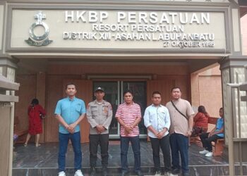 Personil Polres Tanjungbalai Amankan Ibadah Kenaikan Yesus Kristus