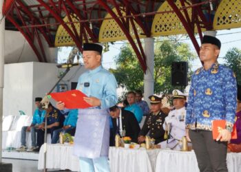 Wali Kota Tanjungbalai, Mahyaruddin Salim, bertindak sebagai inspektur upacara (Irup) peringatan Hari Lahir Pancasila Tahun 2025