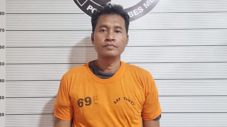 Pelaku pengedar sabu Chairul Anwar alias Bewok yang ditangkap polisi. (Foto Ist)