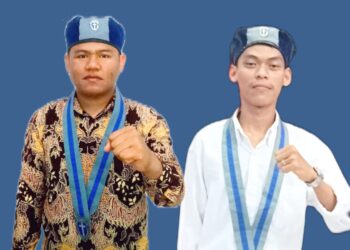 Ketua GMKI Cabang Pematangsiantar-Simalungun Yova Purba dan Ketua Bidang Aksi dan Pelayanan Depandes Nababan