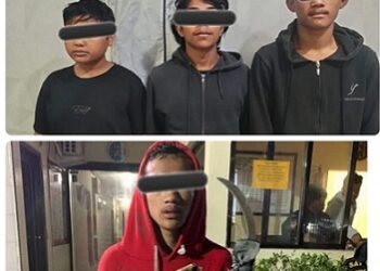 Para remaja terlibat tawuran yang diamankan Polres Tanah Karo. (Foto Ist)
