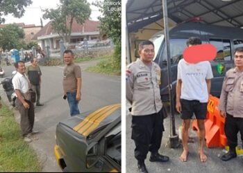 Personil piket Polsek Siantar Timur saat mendatangi TKP dan mengamankan terduga pelaku pencurian, MZN 