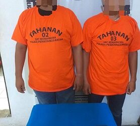 Kedua tersangka DA dan EP beserta barang bukti 