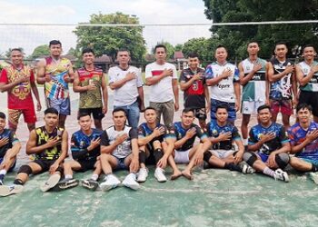 Sat Binmas Polres Pematangsiantar Gelar Pertandingan Persahabatan Bola Volly Antar Satpam
