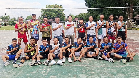 Sat Binmas Polres Pematangsiantar Gelar Pertandingan Persahabatan Bola Volly Antar Satpam
