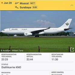 Saudia Airlines nomor penerbangan SV-5688. (Foto Ist)