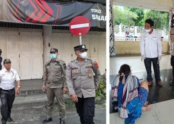 Kanit Bhabinkamtibmas IPDA Maraden Pardede, PS. Kanit Bintibsos Bripka Putra dan Brigadir Samsul Bachri Dampingi Dinsos P3A Penertiban Gepeng