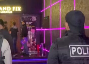 Tim Polrestabes Medan razia di Tempat Hiburan Malam (THM) di Grand Fix Resto & Lounge di Komplek River View, Jln.Komodor Adi Sucipto, Suka Damai.  (Foto Ist)