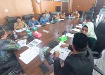 Ketua Komisi 4 DPRD Kota Medan, Paul Mei Anton Simanjuntak, anggota Komisi Lailatul Badri dan Jusuf Ginting Suka saat pimpin RDP terkait dengan persoalan bangunan yang tidak memiliki izin PBG. (Foto Ist)