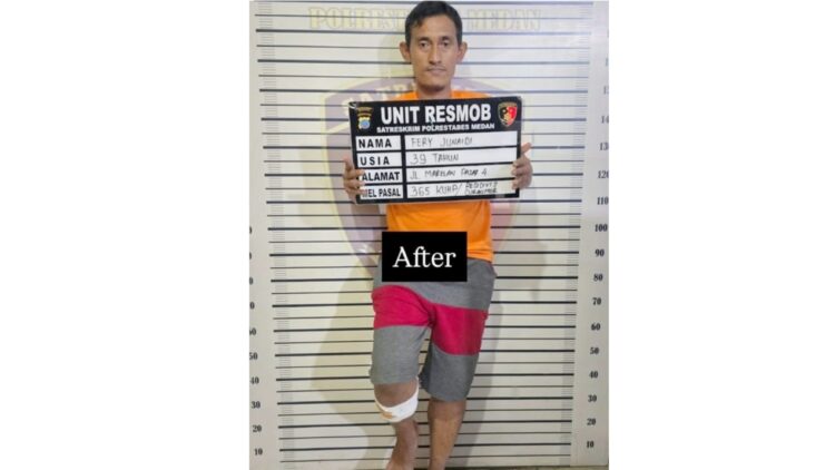 Pelaku pencuri pencurian betor yang diringkus dan mendapat tembakan. (Foto Ist)