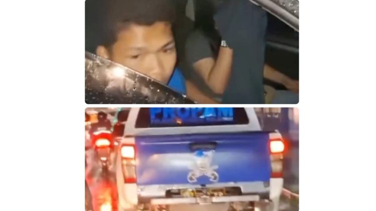 Mobil Propam Polres Tapsel dan sepasang remaja yang membawa (Foto Ist)