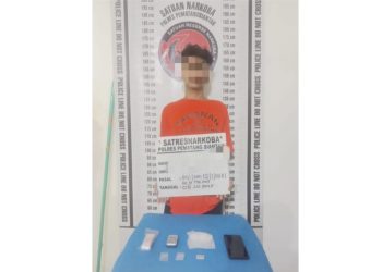 Pelaku ASD beserta barang bukti