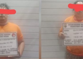 Pasangan suami istri (pasutri) diduga pengedar sabu yang ditangkap polisi. (Foto Ist)