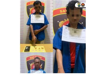 Tiga pelaku yang diringkus Sat Resnarkoba Polres di lokasi yang berbeda di wilayah Kabupaten Toba. (Foto Ist)