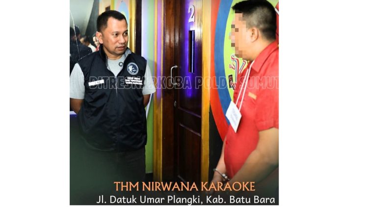 Dirresnarkoba Polda Sumut, Kombes Pol. Dr. Jean Calvijn Simanjuntak saat pra rekontruksi di THM Nirwana Karaoke dan Resto di Jalan Datuk Umar, Plangki, Kabupaten Batu Bara. (Foto Ist)
