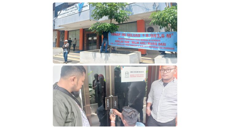 Universitas Tjut Nyak Dien, disegel (Foto Romulo Sinaga)