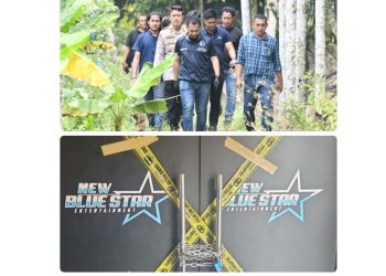 Direktur Narkoba Polda Sumut Kombes Jean Calvijn Simanjuntak bersama tim gabungan menggerebek New Blue Star (NBS). (Foto Ist)