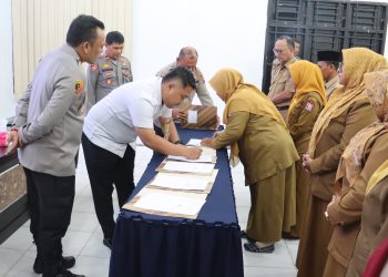 Polres Tanjungbalai Gelar Kegiatan Penandatanganan MoU SPPG dengan Pihak Sekolah dan Posyandu